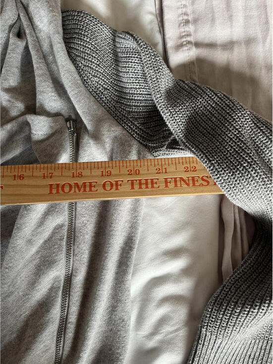 Chico’s Zynergy Heather Gray Cowl Neck Sweater Women’s Cozy Athleisure - Picture 4 of 5